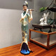 尚廷銘巢  中國風(fēng)擺件中式國潮古典仕女高檔家居客廳玄關(guān)酒柜輕奢裝飾品 青綠長(cháng)笛仕女