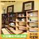 老榆木實(shí)木書架客廳書架書桌全實(shí)木滿墻隔斷落地置物架展示柜吊柜 抽屜