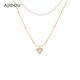 AJIDOU阿吉豆項鏈生日禮物女 時(shí)尚潮流簡(jiǎn)約愛(ài)心疊戴項鏈送女友 送老婆 金色 41cm 1個(gè) 延長(cháng)鏈5.5cm