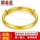 周金丞999足金光面活口抽拉兒童黃金手鐲 寶寶童鐲嬰兒百日生日禮物 單只5.69g(要一對拍兩只）