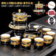 云苕懶人自動(dòng)茶具套裝家用時(shí)來(lái)運轉石磨泡茶器陶瓷功夫茶壺茶杯茶海 清明上河圖8杯搭茶藝禮包