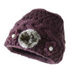 珥妃老人帽子女冬天老太太婆婆奶奶帽中老年人媽媽護耳毛線(xiàn)帽加絨加厚保暖 麻花紫色加絨