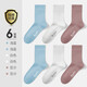 恒源祥襪子女100%純棉抗菌防臭高筒襪春夏季吸汗透氣全棉長(cháng)襪休閑百搭夏季新品女襪子 2淺藍 2白色 2豆沙 100%棉抗菌女襪(均碼)