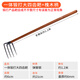 立錦園藝摟草松土耙子農(nóng)具釘耙翻土耙鐵耙農(nóng)用工具鋤地挖土耙鐵抓子 一體型大四齒耙+1.2米槐木柄