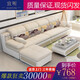 宣聽 布藝沙發(fā) 大小戶型沙發(fā)現(xiàn)代簡約沙發(fā)客廳家具北歐組合沙發(fā)樂享海綿版乳膠版偏硬坐墊 【乳膠版直排五人位】3.6米+腳踏+茶幾電視柜