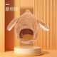 蒂樂寶寶秋冬季可愛超萌嬰兒帽子圍巾一體護(hù)耳保暖防風(fēng)嬰幼兒童帽 摩根棕 均碼
