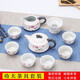 豹霖 雪花釉茶具 家用簡約陶瓷功夫茶具套裝送禮整套茶具茶壺茶杯套裝青花瓷 10頭龍頭壺/冰清玉潔