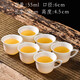 元兮 精致德化白瓷茶杯套裝 小號杯子6只裝 羊脂玉陶瓷品茗杯個(gè)人杯泡茶杯單杯主人杯茶盞 功夫茶具茶杯 品茗杯 6只裝 （羊脂玉白瓷帶柄）