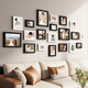 一面墻簡(jiǎn)約現代照片墻相框掛墻裝飾洗照片創(chuàng  )意組合像框相冊背景墻裝裱框 【20框照片墻-C】黑白-寫(xiě)真定制 【占墻尺寸：182*82.5cm】
