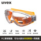 德國UVEX9002285防護眼鏡護目鏡防沖擊鏡騎行防風(fēng)防沙防塵全密封 9002245橙色透明鏡片