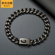 AYOUA定制寵物316L不銹鋼項圈狗脖圈鈦鋼牽引繩狗鏈子大型犬猛犬惡霸 黑色項圈 寬19mm*長(cháng)50CM
