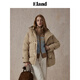 ELAND【匈牙利鴨絨】衣戀羽絨服女學(xué)院風(fēng)牛角扣保暖外套25冬新款 淺卡其色(36)L/Beige S