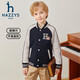 哈吉斯（HAZZYS）品牌童裝男童外套秋新品彈力舒適時(shí)尚撞色休閑運動(dòng)風(fēng)棒球服 藏藍 165