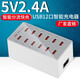 皮樂仕 usb插頭多口多孔快充手機(jī)充電器30口充電樁工作室宿舍排插座快充頭充電器線大功率萬能智能閃充 USB充電器 12口 銀白色