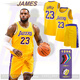 賓帛錦籃球服套裝24號球衣定制男湖人23號兒童女訓練隊服 詹姆S (圓領(lǐng)23號)黃 成人4XL(180-185cm 160-180斤)