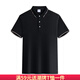 錫元Polo短男夏季新款潮牌大碼韓版男士polo衫翻領(lǐng)純色男裝打底上衣服 黑色 3XL