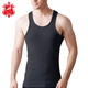 水晶豆 男士純棉運動(dòng)緊身修身型工字打底背心青年全棉跨欄式吊帶背心汗衫透氣男夏季 黑色-粗螺紋6013 175/XL