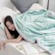 本合家纺 加厚毛毯法兰绒冬季被子贝贝绒珊瑚绒小毯子双层午睡简约单人双拼 绿+灰 150x200cm约3.9斤