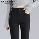 RAMPAGE高品質(zhì)純黑色高腰牛仔褲女2025秋季新款彈力修身顯瘦百搭褲子女 黑色九分【專(zhuān)柜品質(zhì)】 29