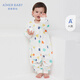 愛(ài)慕兒童（AIMER KIDS）秋冬連體衣中性嬰兒雙層分腿睡袋新生兒寶寶夾棉A類(lèi)睡衣可愛(ài)印花 白底幾何滿(mǎn)印 100cm