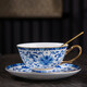 LICHEN 景德鎮(zhèn)陶瓷咖啡杯碟子琺瑯彩杯子 青花白底款一杯一碟 1個 200ml