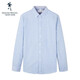 與狼共舞【100%棉】輕商務(wù)休閑男士長(cháng)袖襯衫輕正裝 103灰藍 185 