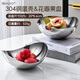 HUYO銀色鏡面304不銹鋼水果盤高檔干果托盤現(xiàn)代簡約零食盤高顏值果盤 銀色鏡面304蛋殼+花瓣果盤