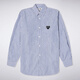 COMME DES GARCONS CDG川久保玲PLAY 經(jīng)典條紋襯衫長(cháng)袖刺繡馬賽克愛(ài)心男女情侶款 條紋黑心 女M