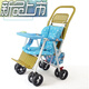 恩曜夏季嬰兒竹藤推車(chē)輕便寶寶仿藤推車(chē)兒童竹子小推車(chē)小孩藤椅藤編車(chē) 嘴猴/可坐可躺/坐墊藍