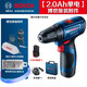 博世（BOSCH）鋰電充電式電鉆GSR120-LI家用充電鉆螺絲刀起子機手電鉆電動(dòng)工具 進(jìn)口12V單電【2.0ah】+原廠(chǎng)31件