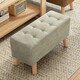 蔓斯菲爾實(shí)木腿沙發(fā)凳家用換鞋凳長(cháng)條休閑皮凳小凳子木質(zhì)矮凳客廳小板凳 普通款60CM淺灰色