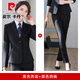 皮爾卡丹（pierre cardin）品牌藍(lán)色西裝外套女士商務(wù)職業(yè)正裝套裝抗皺免燙工裝休閑西服套裝 黑色西裝＋西褲 L 【100斤~109斤】