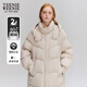 Teenie Weenie【鵝絨】小熊冬季學(xué)院風(fēng)羽絨服休閑通勤中長(cháng)外套女裝 淺卡其色 L (170)
