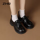ZHR樂福鞋女春秋厚底英倫單鞋女時(shí)尚甜美學(xué)院風(fēng)女鞋 BZ21 黑色 36 