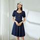 普普風(fēng)（FGFEEL）2023夏季女裝新品氣質(zhì)優(yōu)雅小香風(fēng)收腰牛仔收腰連衣裙OB2L19756S 牛仔藍(lán) M