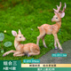興屹微景觀(guān)仿真梅花鹿擺件桌面客廳玄關(guān)裝飾擺設盆景園藝布景樹(shù)脂小鹿 梅花鹿組合三 (A款+C款
