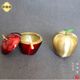 舒格麗全銅金蘋(píng)果高端奢華客廳帶蓋煙灰缸紅色蘋(píng)果首飾盒擺件平安夜禮品 紅色