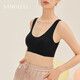 桑羅（SANGLUO）內衣女桑蠶絲文胸文胸胖MM背心式呵護無(wú)尺碼無(wú)鋼圈胸衣禮物 黑色 常規版固定罩杯 均碼 (100-130斤/A-C杯) 03268130