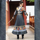 稻橙漢服男成人明制飛魚服男女情侶同款蟒袍曳撒錦衣衛(wèi)日常古裝表演服 飛魚黑/腰帶+護腕+劍 XL