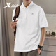 特步短袖翻領(lǐng)T恤男裝2026夏季速干寬松大碼體恤潮男士休閑POLO衫 珍珠白 L 175