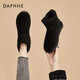達(dá)芙妮（DAPHNE）東北保暖雪地靴女新款加絨加厚棉靴子2022冬季短筒面包棉鞋短靴冬 黑色跟高2cm  34 (220mm)