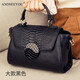 ANDSEEYOU品牌真皮手提包女頭層牛皮大容量單肩斜挎包七夕情人節送女友禮物 大款黑色