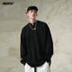 BJHG【 姚琛同款】不計后果春重磅高級感內搭長(cháng)袖T恤男潮牌寬松打底衫 黑色 M