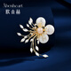 歐本赫?benheart丹麥原創(chuàng)花朵珍珠胸針優(yōu)雅女高級(jí)感氣質(zhì)胸花別針掛件時(shí)尚節(jié)日禮物 胸針-潮汐花語(yǔ) 金色