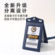 雙透防干擾分離式多卡位皮質(zhì)工作證門(mén)禁卡套定制工作牌證件套吊牌 雙夾層藍色卡套+掛繩（通透）