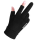 啄木鳥(niǎo)手套男秋冬韓版騎行保暖加絨觸屏冬天騎車(chē)漏二指半指手套女 黑色