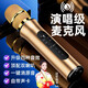 聽聲者 K6L無線藍牙話筒音響一體麥克風(fēng)家庭ktv專用電視手機k歌戶外動圈麥變聲器大音量唱歌神器練歌 金色 麥克風(fēng) 電視藍牙發(fā)射器