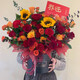 維爾斯全國(guó)向日葵康乃馨玫瑰抱抱桶花束配送喬遷之喜祝壽高考鮮花小時(shí)達(dá) 平安福地2朵向日葵+33朵混搭玫瑰抱抱桶