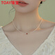 TOAY施家baby珍珠項(xiàng)鏈酒紅鋯石正圓強(qiáng)光小極細(xì)款頸鏈14k包金鎖骨鏈女 2mm珠子鏈長(zhǎng)45+5cm