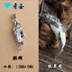 布蘭菲 狼牙包銀吊墜霸氣手工真狗牙個(gè)性送男友生日禮物狼牙吊墜男狗牙尖套鑲嵌藏銀牙套裝飾項鏈掛件配件女 麒麟+火焰牙套 +膠水+兩條掛繩